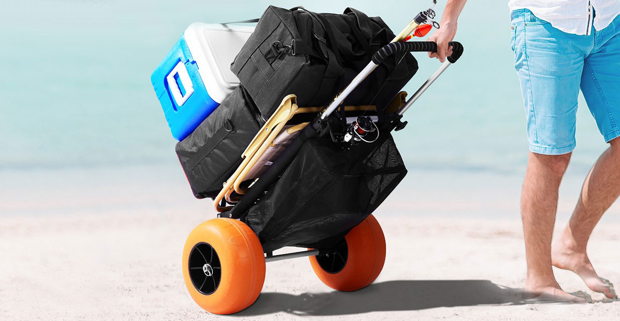 Inchirieri Carucioare pliabile pentru transportul echipamentului de plaja/camping